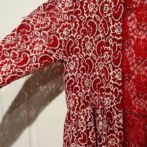 Beautiful and unique red and white lace jacket